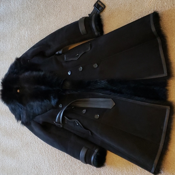 Burberry Jackets & Blazers - BURBERRY DOUBLE BREASTED SHEARLING TRENCH COAT